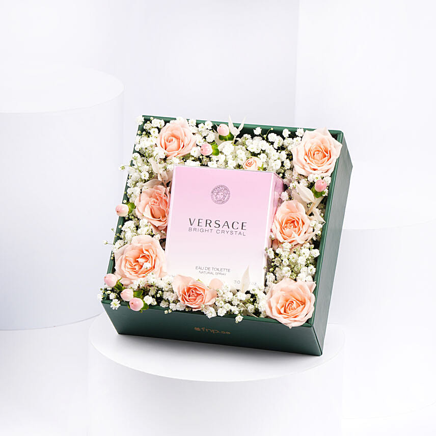 Versace Perfume and Flowers Box