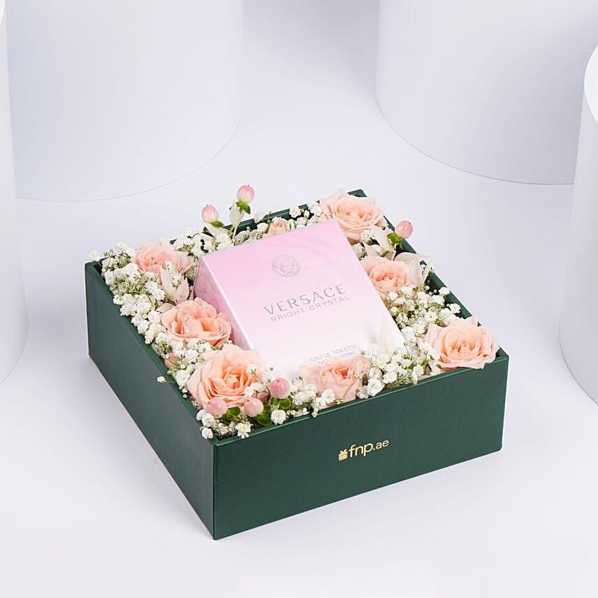 Versace Perfume and Flowers Box