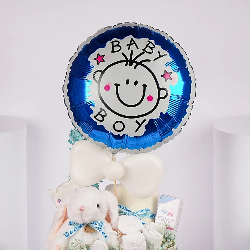 Welcome Baby Boy Gift Basket