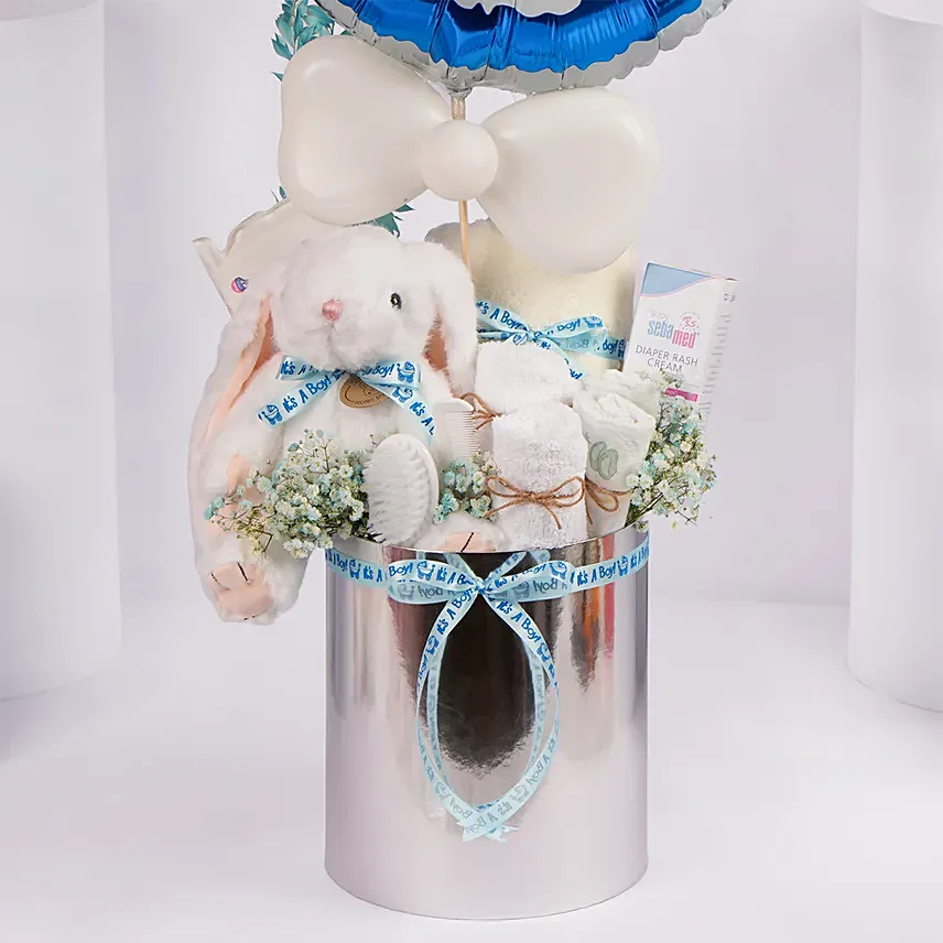 Welcome Baby Boy Gift Basket