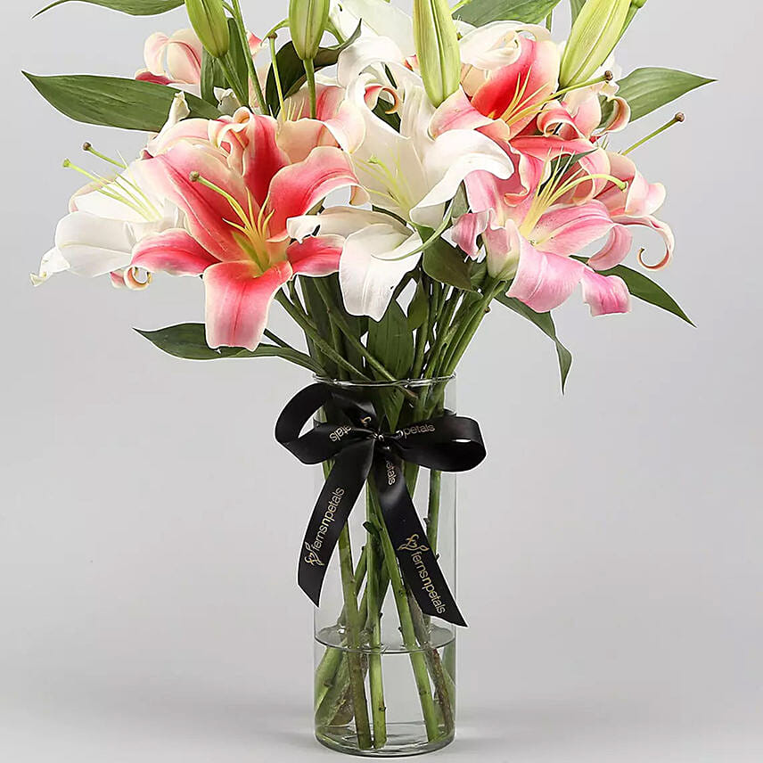 White and Pink Lily Arranagement