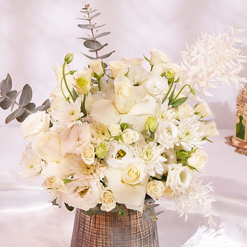 White Flowers in Premium Vase