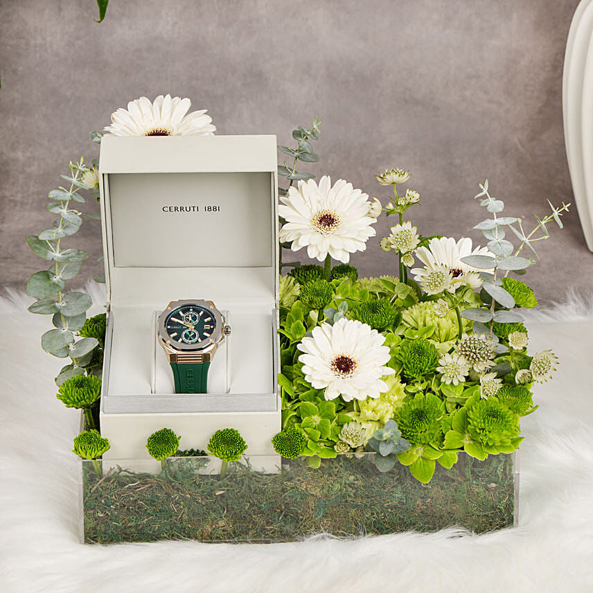 Wishing You Best of Time Cerruti 1881 Watch with Flowers
