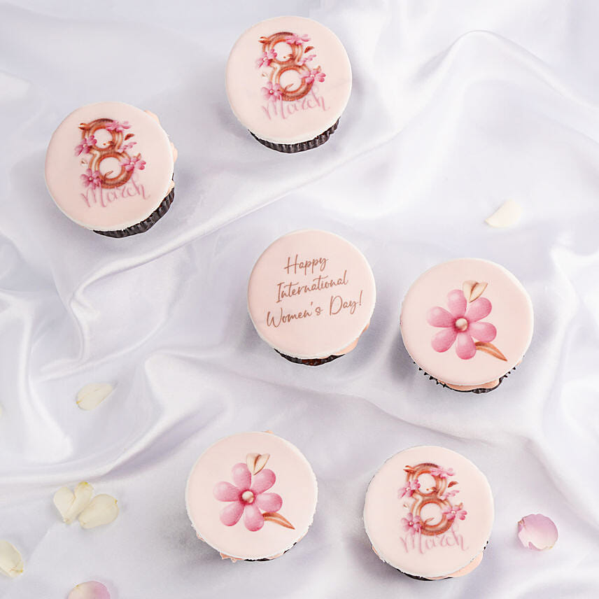 Womens Day Flower Cupcakes
