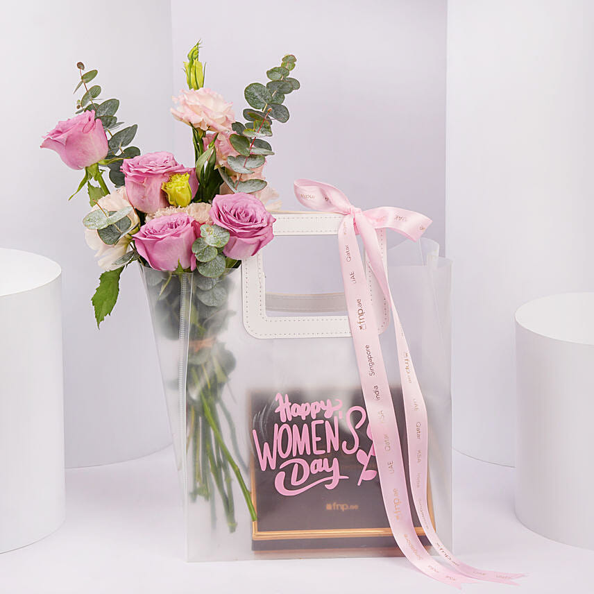 Womens Day Roses And Chocolate Gift Combo