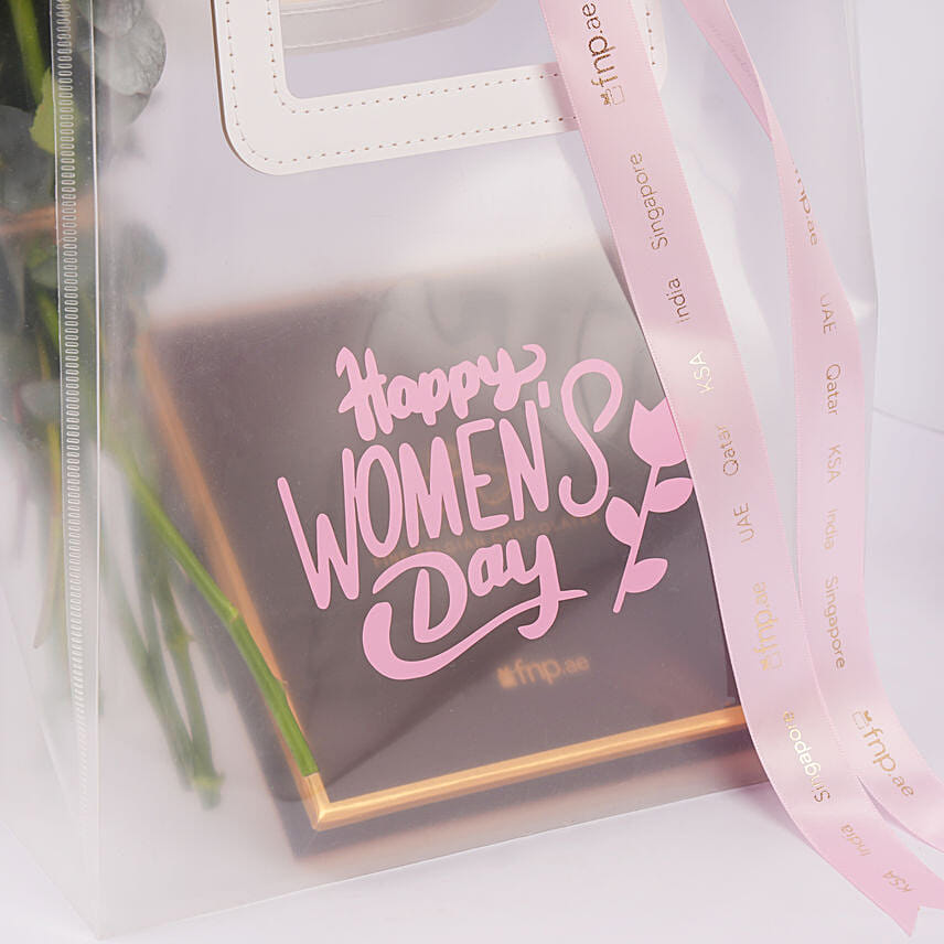 Womens Day Roses And Chocolate Gift Combo