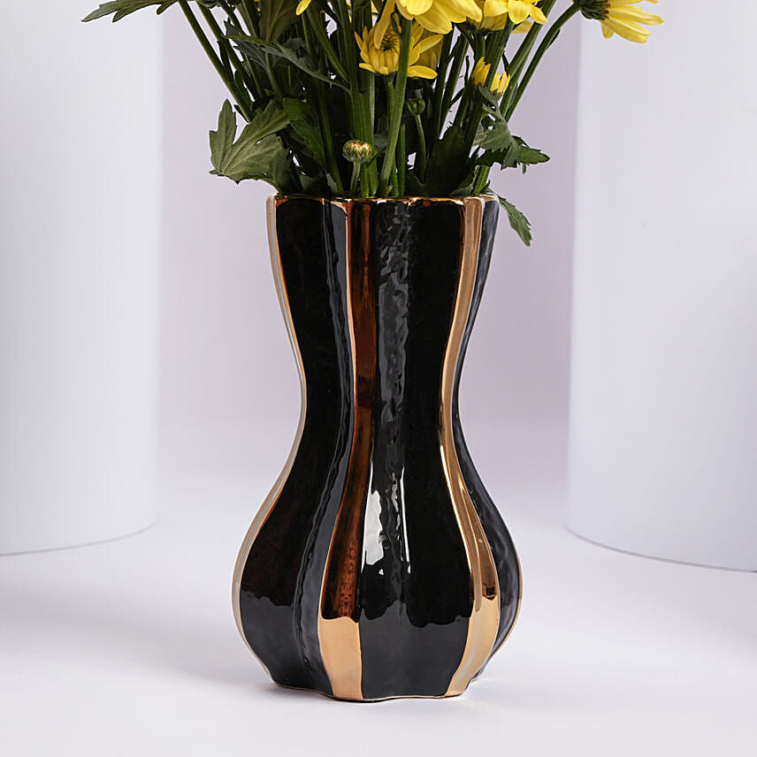 Yellow Chrysanthemums in Premium Vase