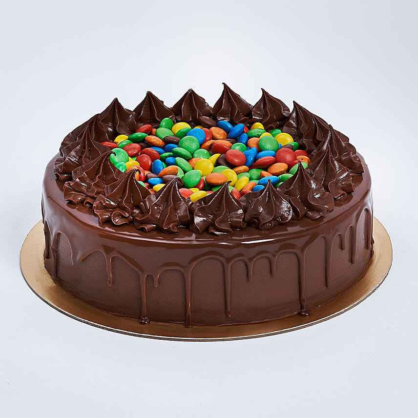 Yummy Chocolate Drip And M&M Cake