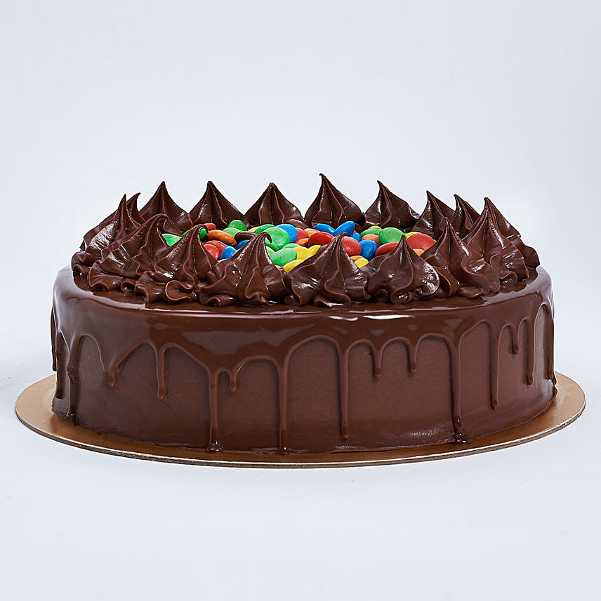 Yummy Chocolate Drip And M&M Cake