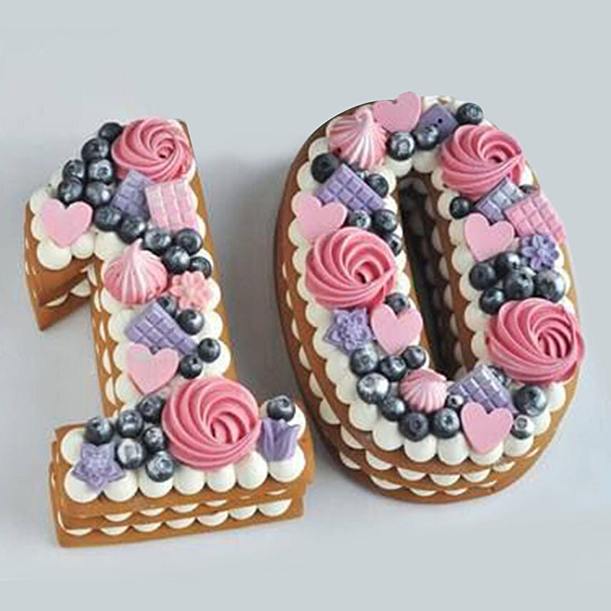 Yummy Number 10 Blueberries Cake