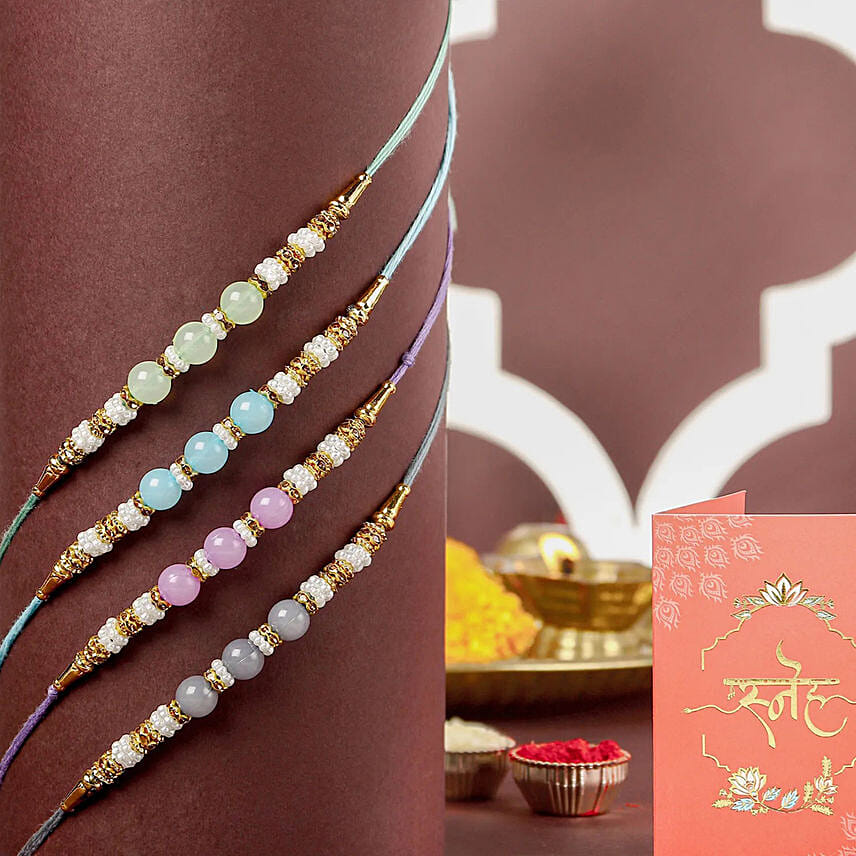 Zen Beadwork Rakhi Set of 4
