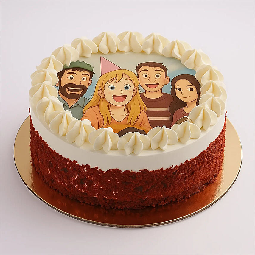 Enticing Birthday Butterscotch Ghibli Photo Cake: 