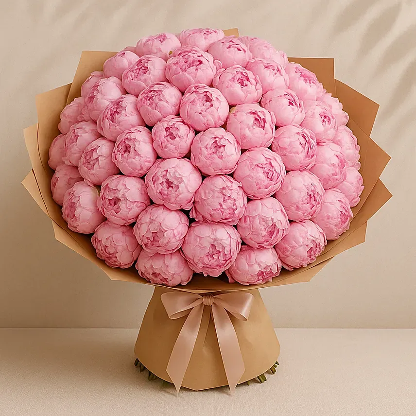 Everlasting Love Peonies Bouquet: Pink Flower Bouquets