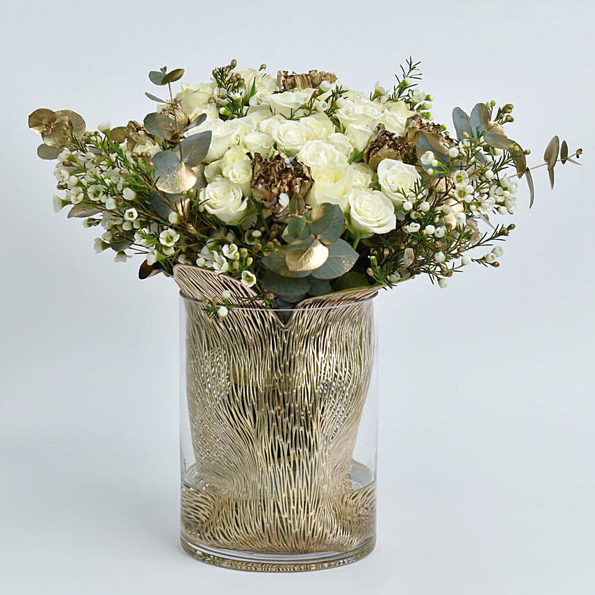 Golden Path Golden Path: White Rose Bouquets