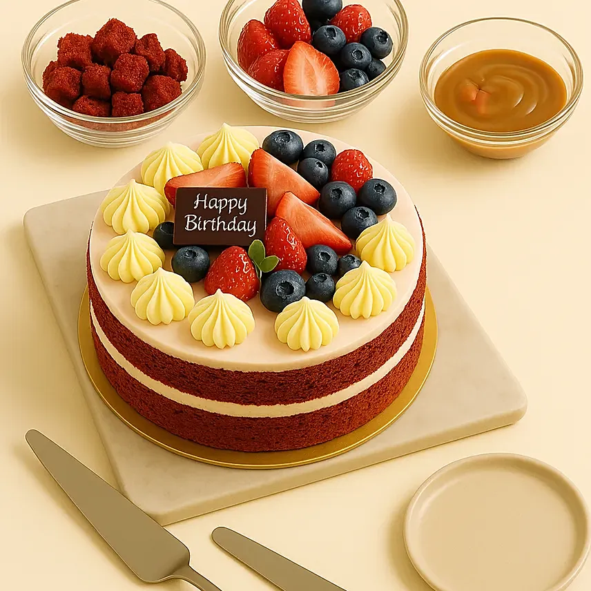 Half Kg Red Velvet Cake For Birthday Half Kg Red Velvet Cake For Birthday: