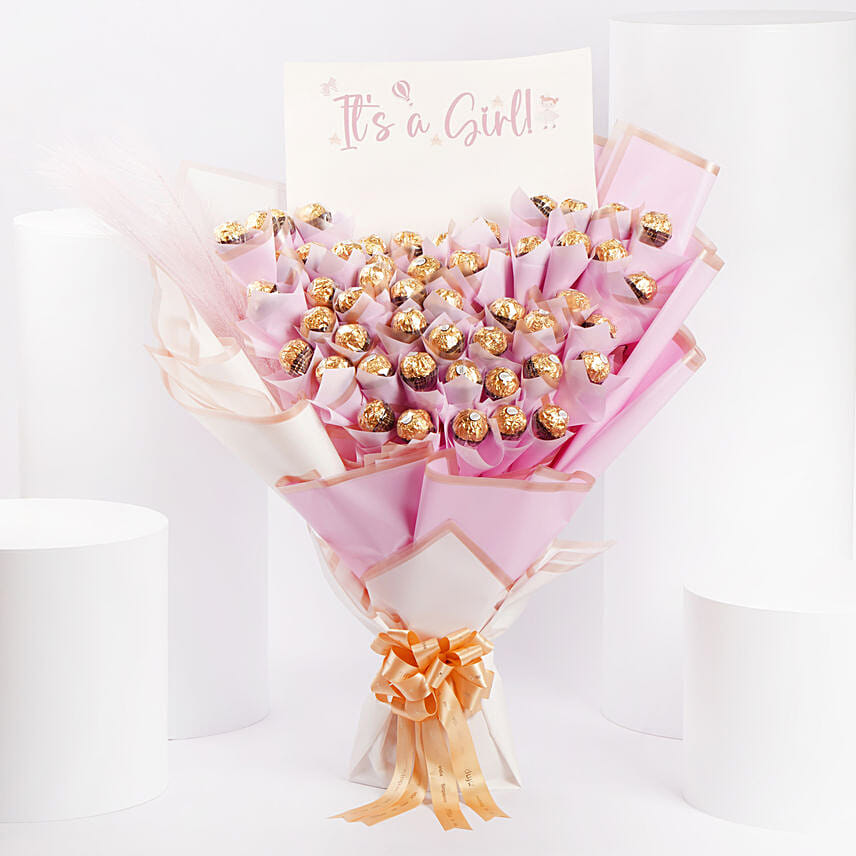Its A Girl Rocher Bouquet Its A Girl Rocher Bouquet: