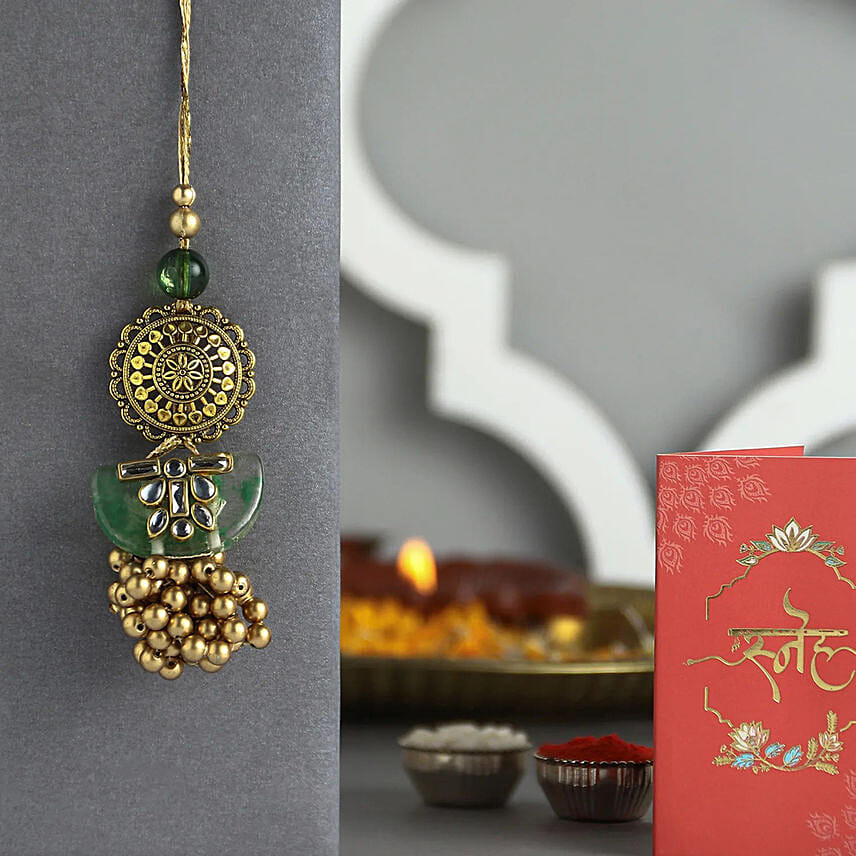 Jeweled Jade Affair Lumba: Rakhi for Bhaiya Bhabhi