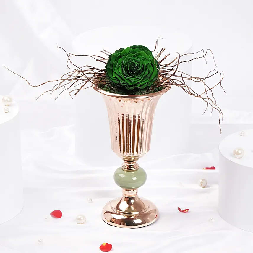 Large Green Forever Rose in Designer Base Large Green Forever Rose in Designer Base: Forever Roses