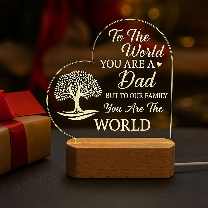 Light Up Dad's World LED Lamp Light Up Dad's World LED Lamp: Personalised Gifts