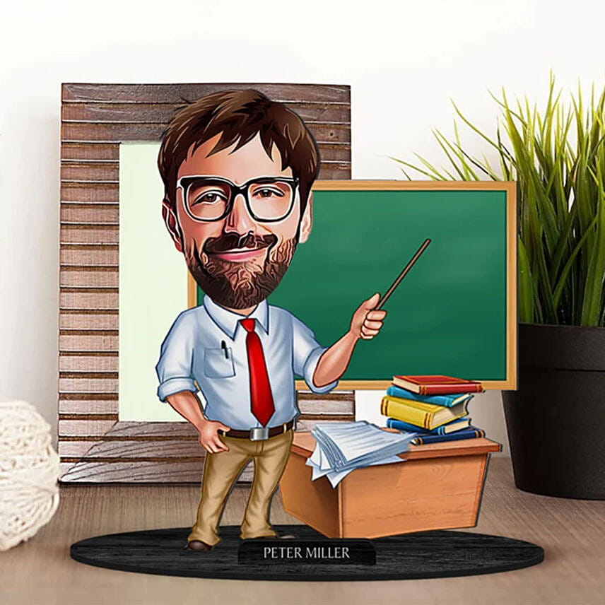 Personalized Male Teacher Caricature Personalized Male Teacher Caricature: Gift for Teacher