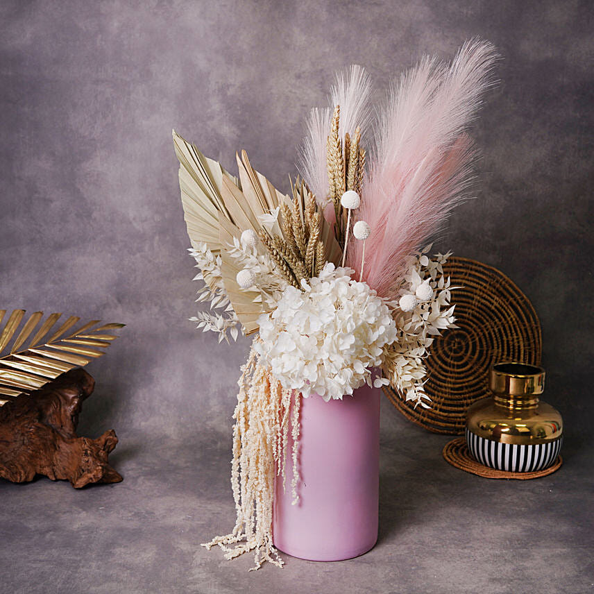 Pink and Peach Dried Flowers Arrangement Pink and Peach Dried Flowers Arrangement: Dried Flower Bouquet