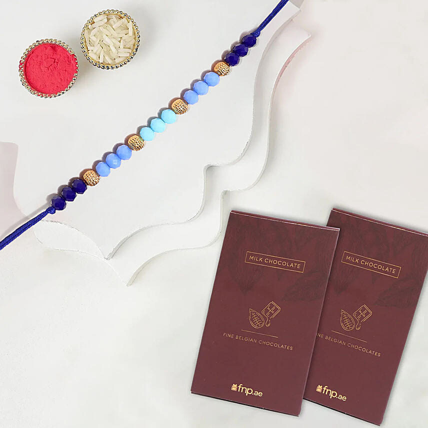 Tranquil Harmony Beads Rakhi2 Fnp Chocolate: Rakhi With Chocolates