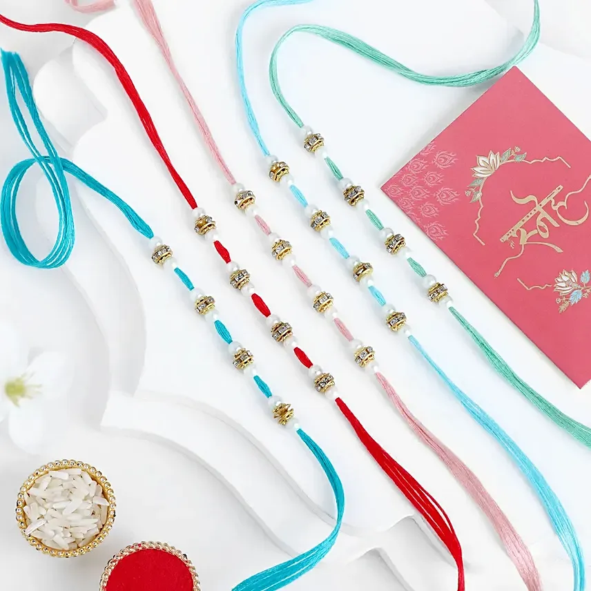 Understated Elegances Beads Rakhi Set Of 5: 