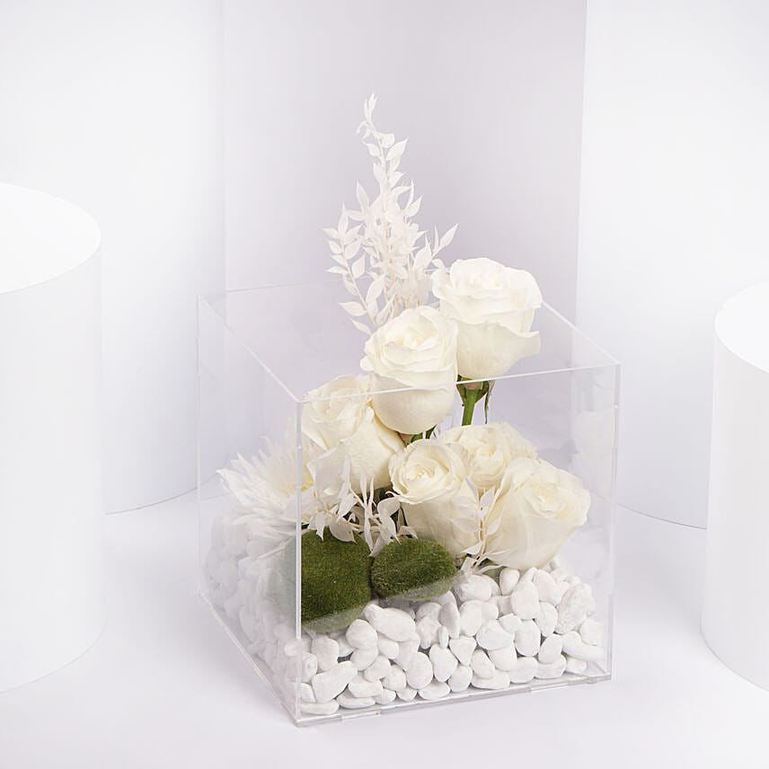 بوكس ورود بيضاء: ورد ابيض