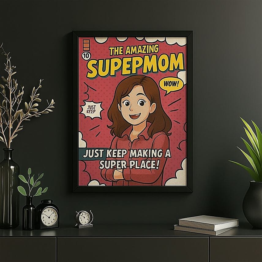 Ghibli Fantastic Super Mom frame: Personalised Gifts