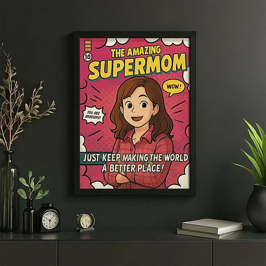 Ghibli Fantastic Super Mom frame: Personalised Gifts