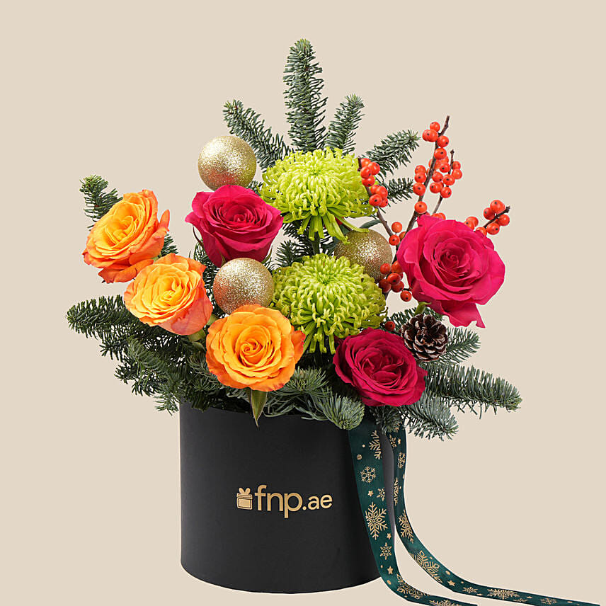 Merry Bright Christmas Arrangement: Christmas Flower Arrangements