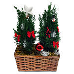 Twin Christmas Tree In A Basket