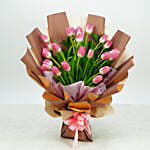 Lovely Pink N Light Pink Tulips Bouquet