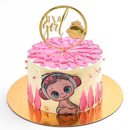 It's a Girl Designer Cake: New Born Baby Cake