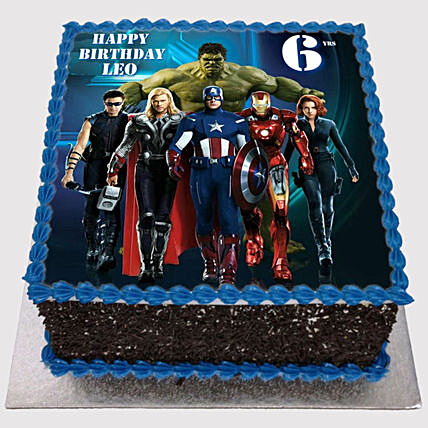 Avengers Assemble Semi Fondant Cake  Dough and Cream