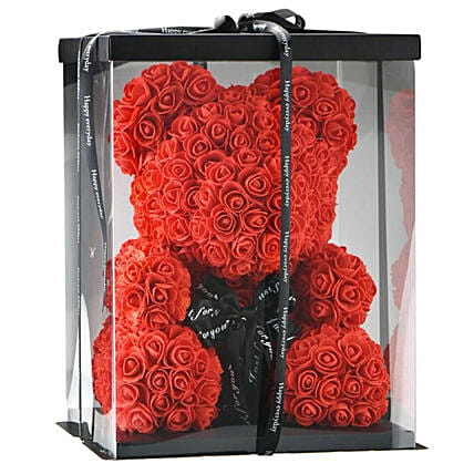 Artificial Red Roses Teddy: Artificial Flower Bouquets