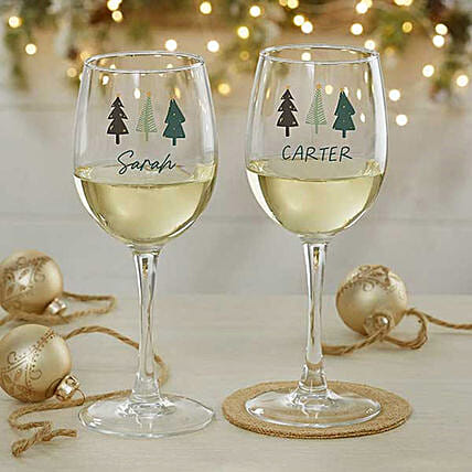 Personalized Name Wine Glasses Set: Drinkware Gifts