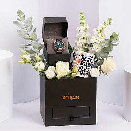 Best Dad Ever Titan Maritime Watch N Mug Gift Box: Titan Watches