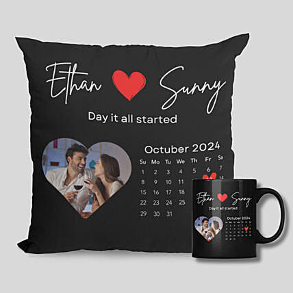 Black Mug And Cushion For Lovers: Valentine's Day Gifts For Husband