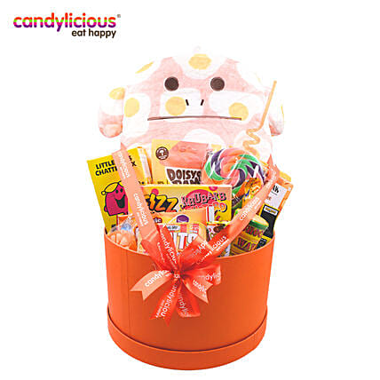 Candylicious Loris Plush Orange Gift Box: Gift Hampers for Kids
