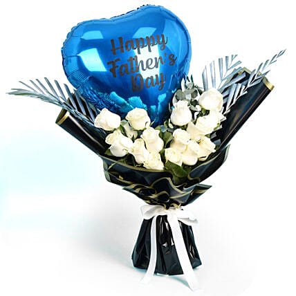 Happy Fathers Day Flower with Balloon: 