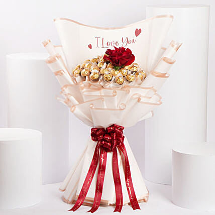 I love U Rocher Bouquet: Hug Day Gifts