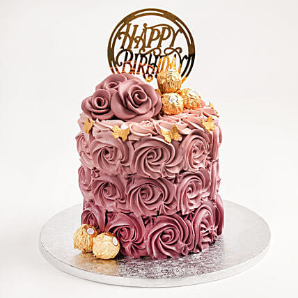 Rosy Birthday Cake: Designer Cakes for Birthday Celebrations