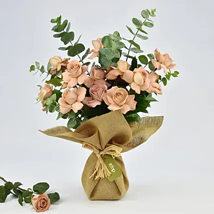 12 Cappuccino Rose Bouquet: Flowers