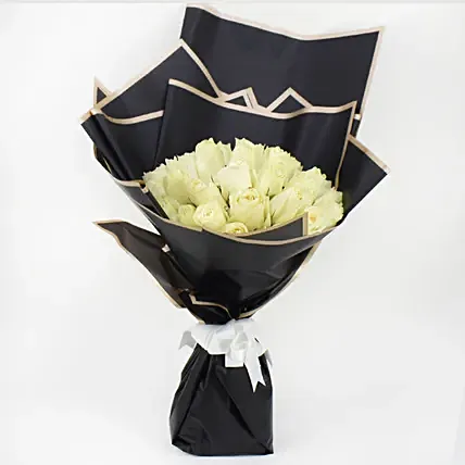 35 White Roses Bouquet: White Flower Bouquets