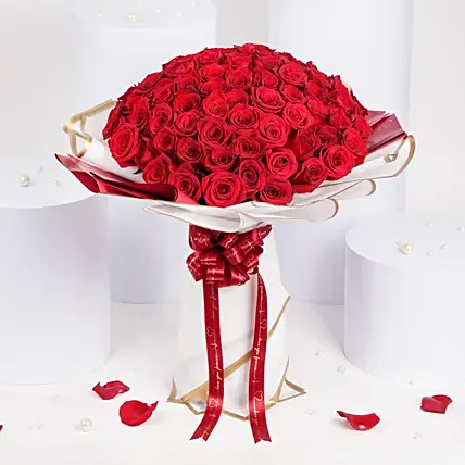 99 Majestic Red Roses: Propose Day Gifts
