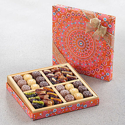 Bateel Filled Dates and Biscuits Diwali Rangoli Collection: Bateel Gifts