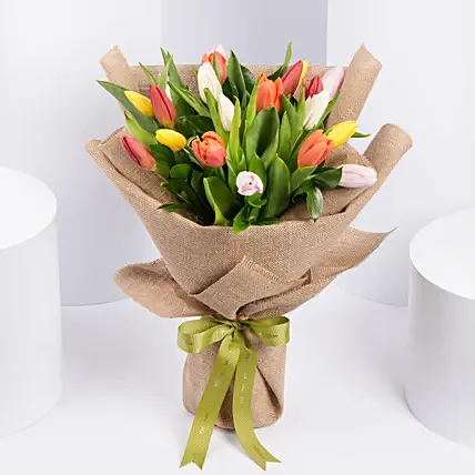 Beautiful Tulips Bouquet: Birthday Flowers for Him
