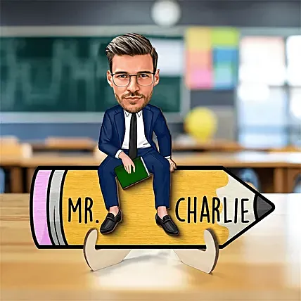 شخصية كاريكاتورية هدية للمعلم: 