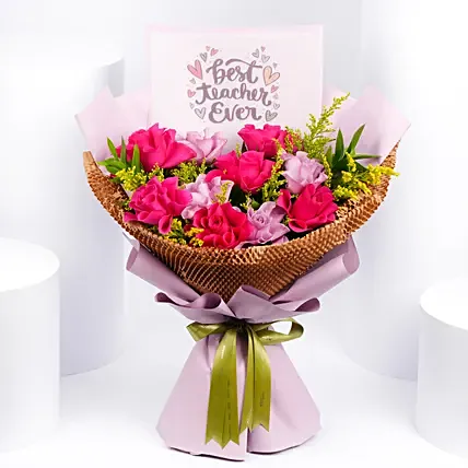 Best Teacher Ever Flowers Bouquet: Teachers Day Gifts